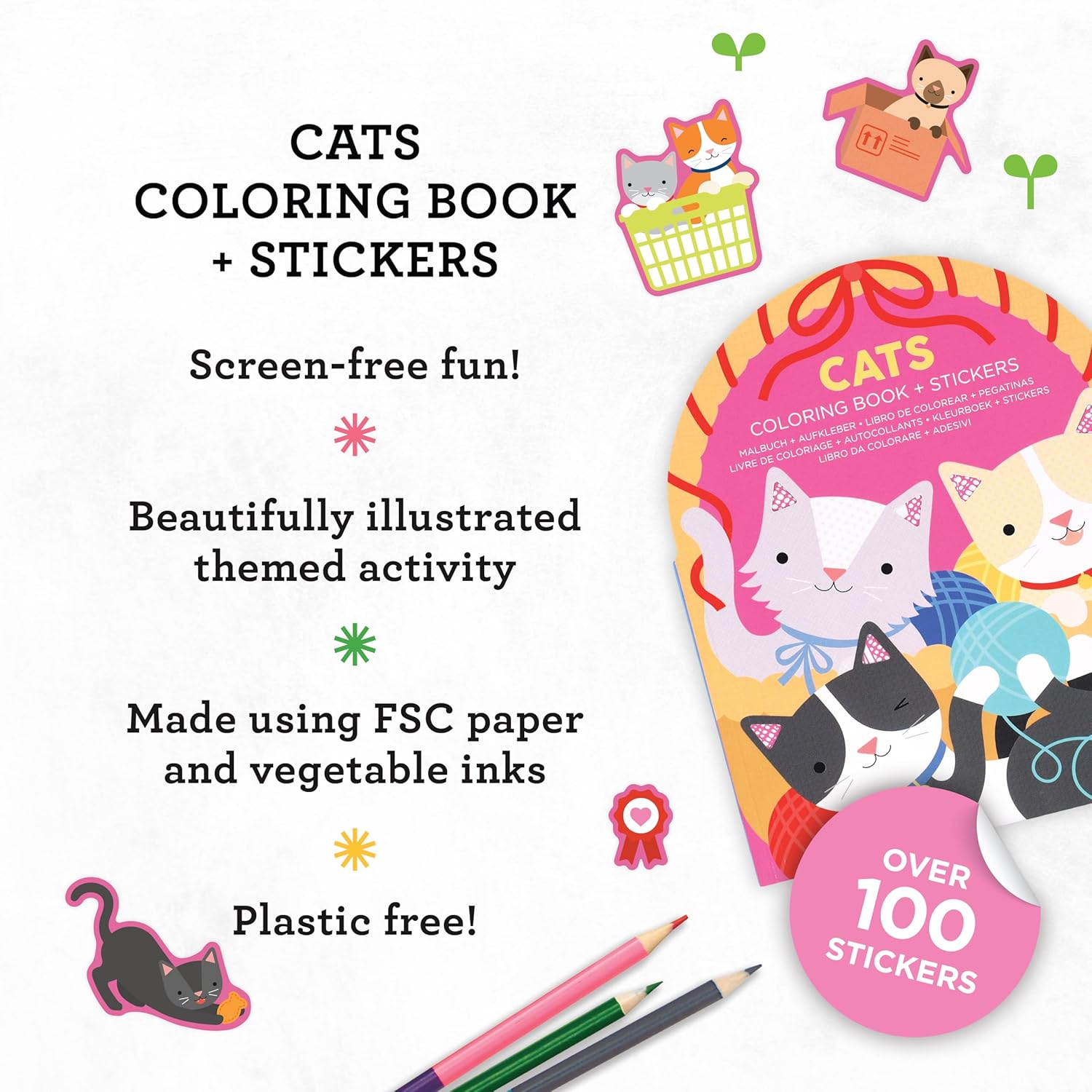 Cats Coloring Book + Stickers by Petit Collage 20 9781797241555_1