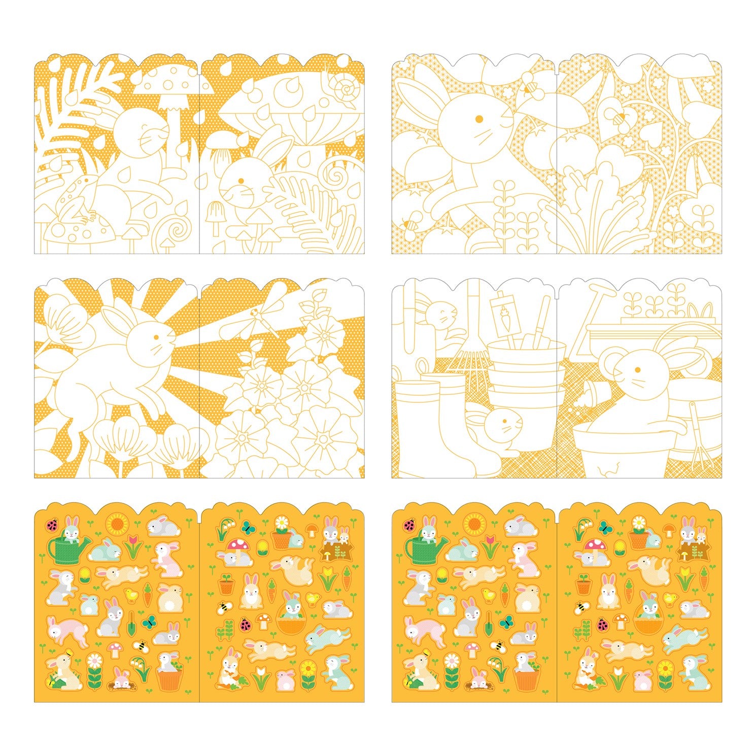 Bunnies Coloring Book + Stickers by Petit Collage 20 9781797243382_1