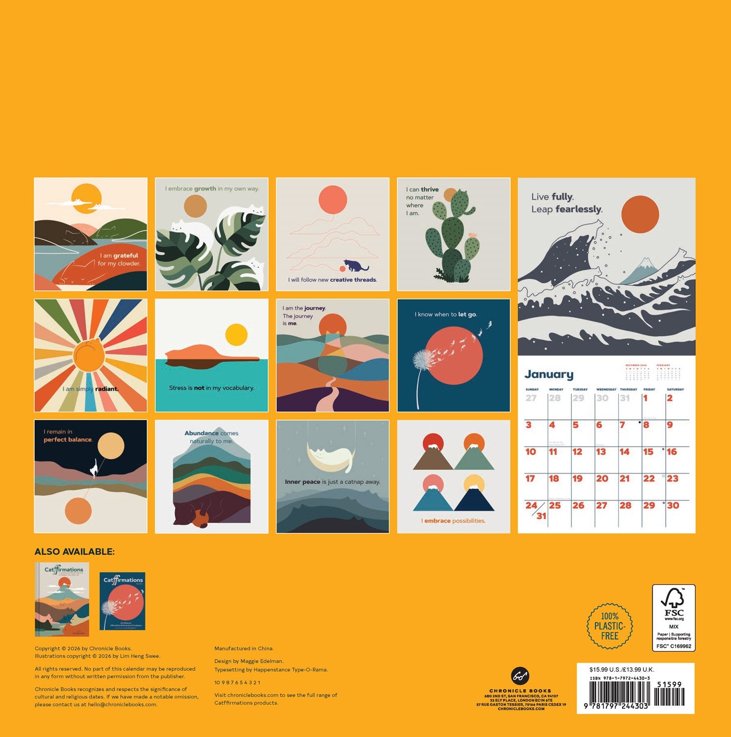 Catffirmations 2027 Wall Calendar 12x12 20 9781797244303_1