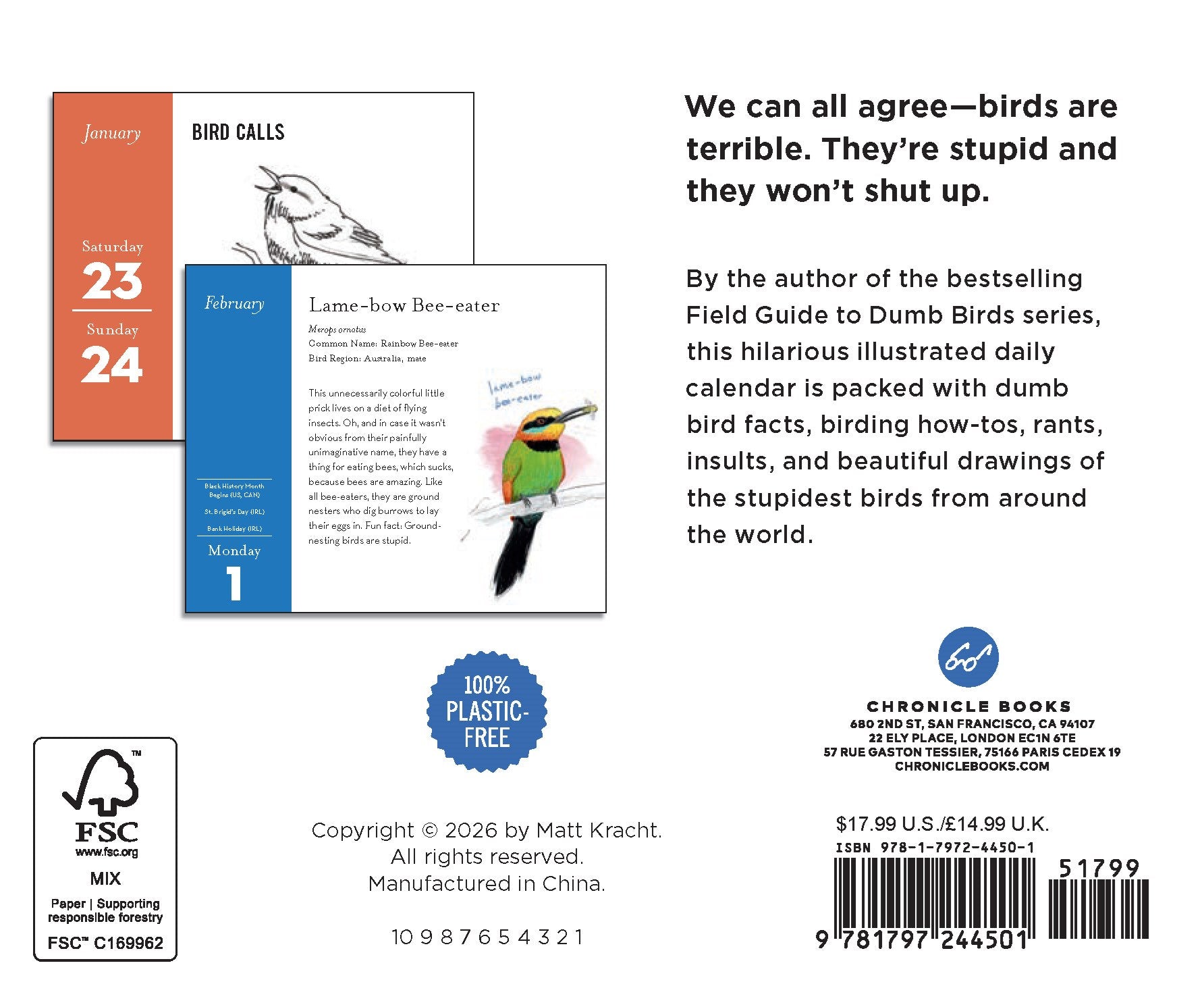 The Field Guide to Dumb Birds 2027 Daily Calendar