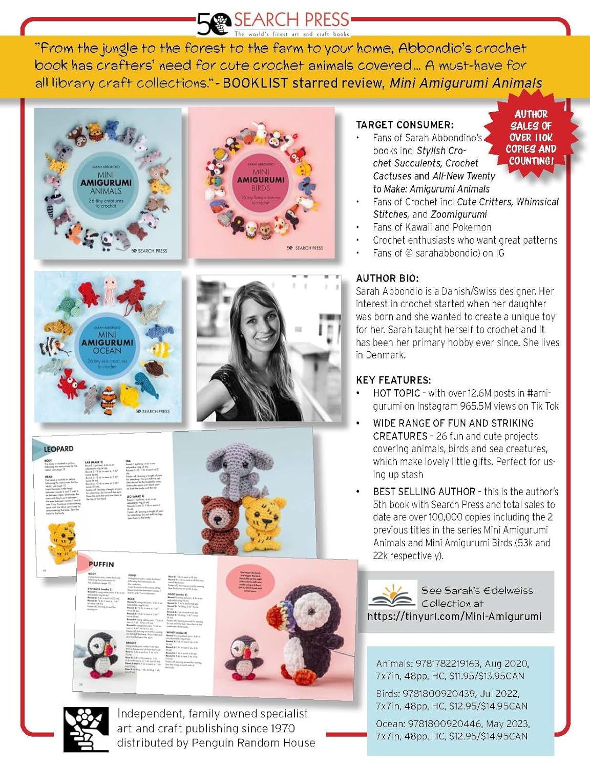 Mini Amigurumi Ocean: 26 Tiny Creatures To Crochet by Abbondio. Sarah 9781800920446_10