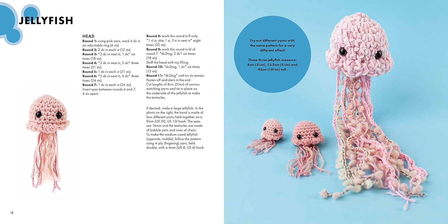 Mini Amigurumi Ocean: 26 Tiny Creatures To Crochet by Abbondio. Sarah 9781800920446_5