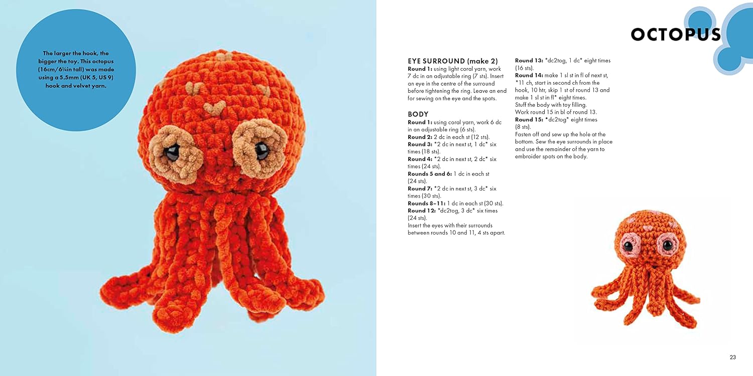 Mini Amigurumi Ocean: 26 Tiny Creatures To Crochet by Abbondio. Sarah 9781800920446_6