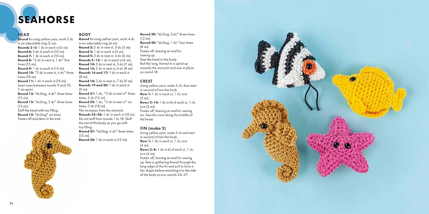 Mini Amigurumi Ocean: 26 Tiny Creatures To Crochet by Abbondio. Sarah 9781800920446_8