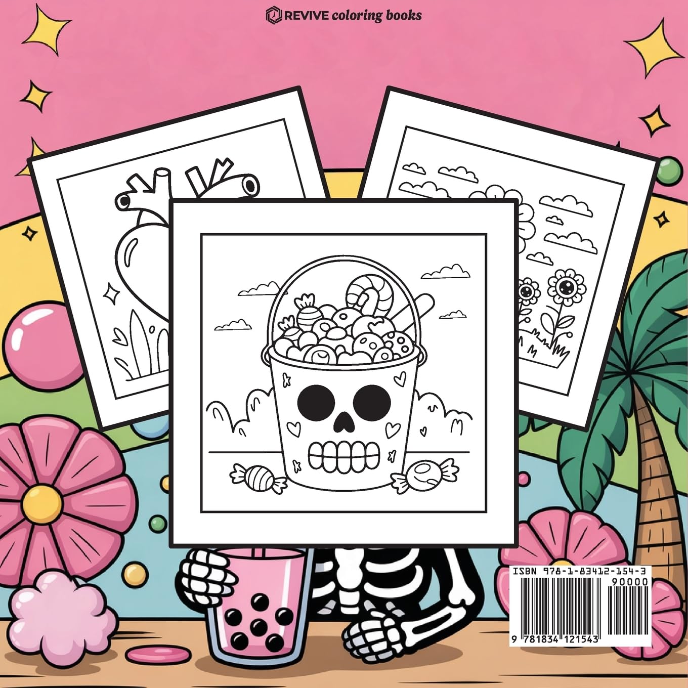 Bold & Easy Pasel Goth Coloring Book: Cute & Creepy Stress Releif Coloring from Revive Coloring Book 20 9781834121543_1