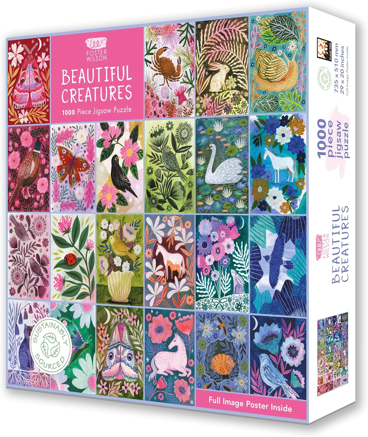 Beautiful Creatures 1000-Piece Jigsaw Puzzle, Illustrated by Foster-Wilson. Lee 20 9781835625880_36b886f8-2189-4f43-a47f-2ca07be00cf5