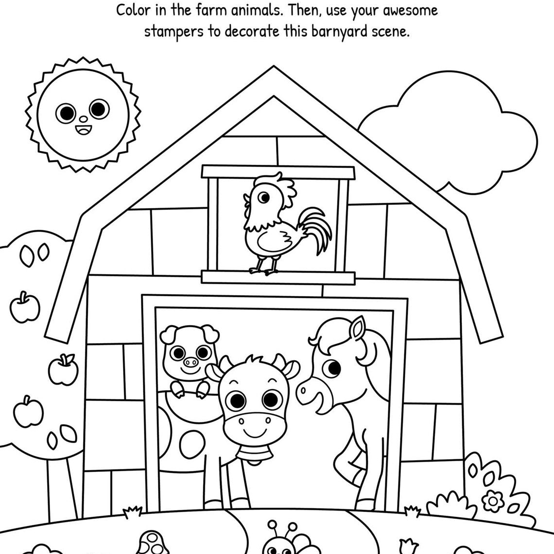 Fun on the Farm Coloring Set: with Double-Ended Stamp Markers, Illustrated by Barbieri. Pamela 20 9781837715022_1