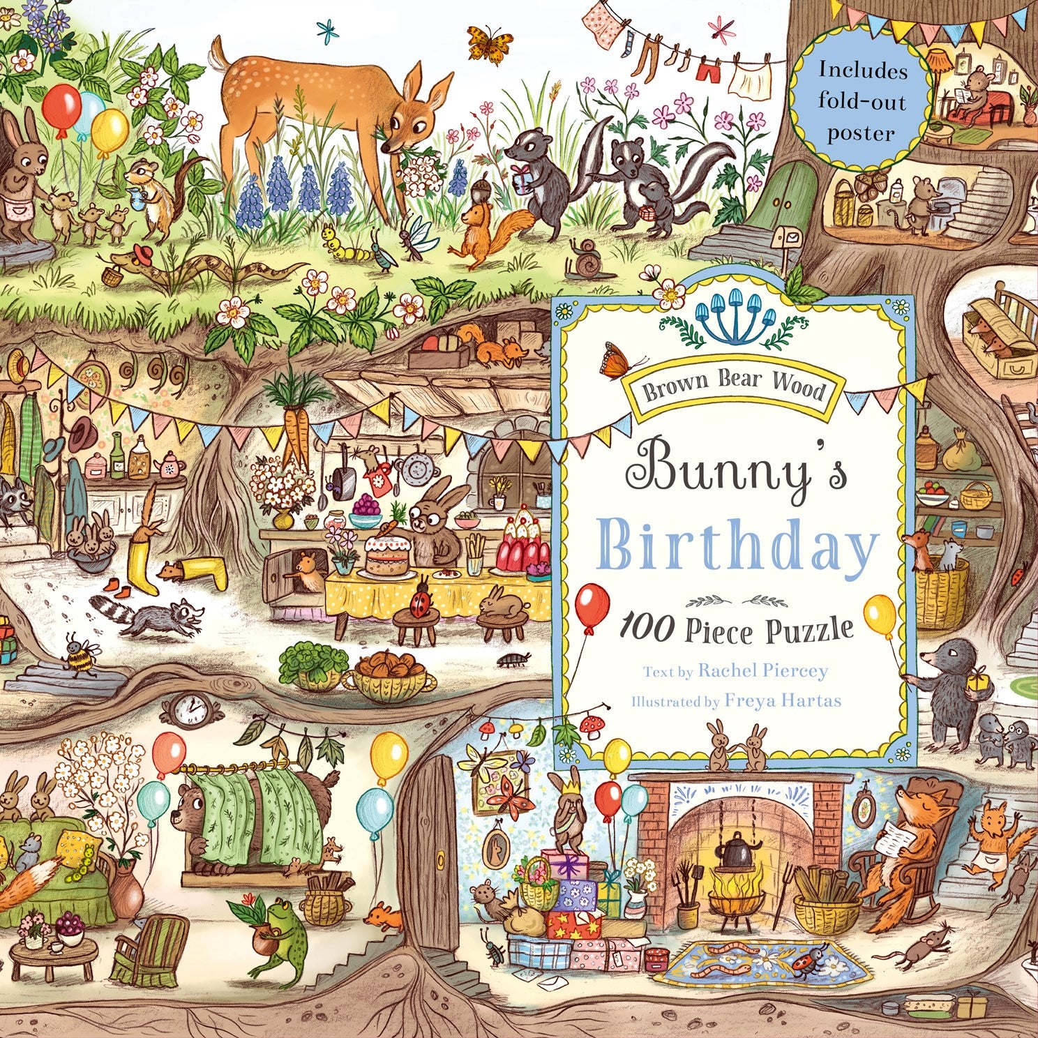 Bunny's Bithday Puzzle: A Magical Woodland 100-Pirece Puzzle, Illustrated by Hartas. Freya 20 9781917044455