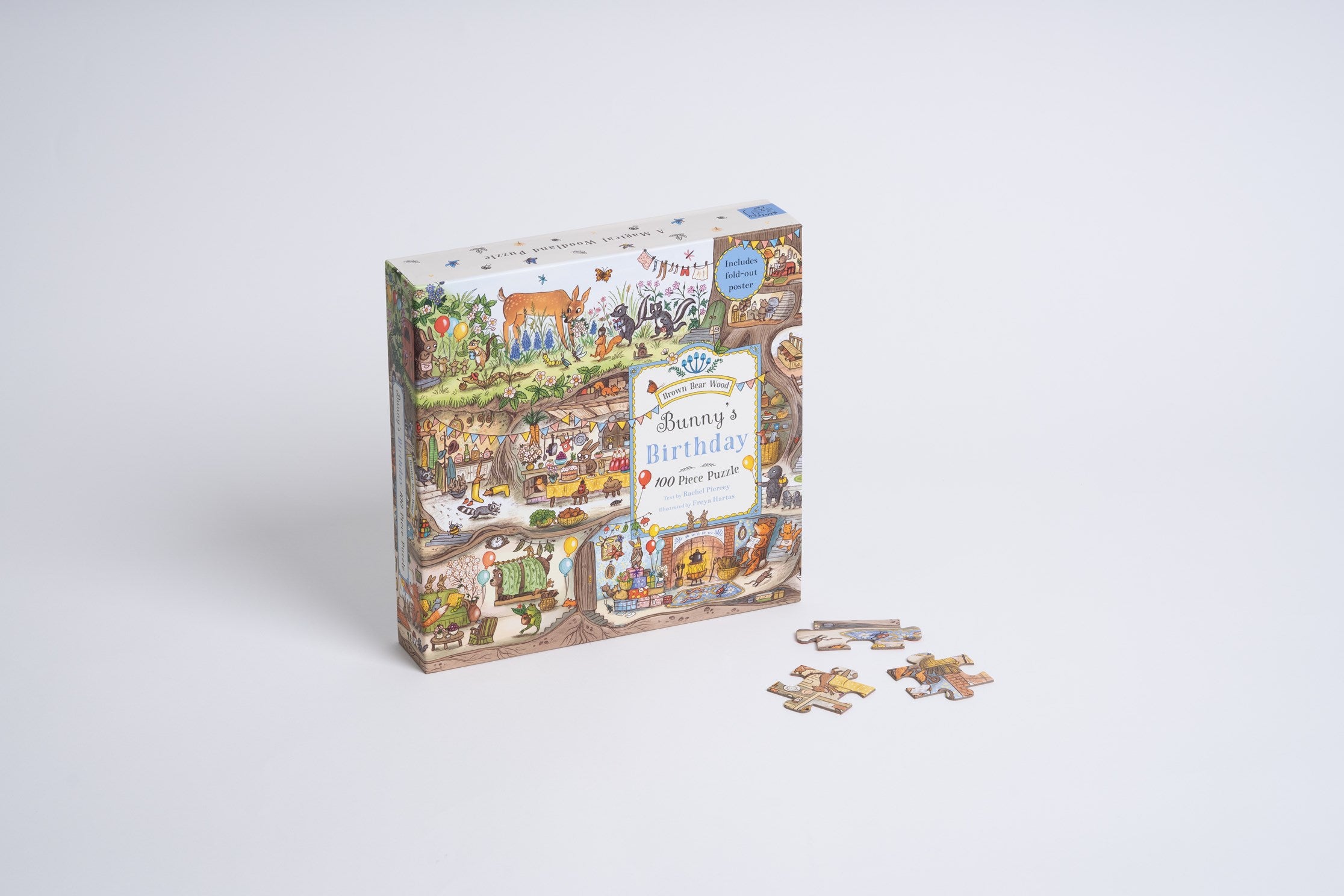 Bunny's Bithday Puzzle: A Magical Woodland 100-Pirece Puzzle, Illustrated by Hartas. Freya 20 9781917044455_1