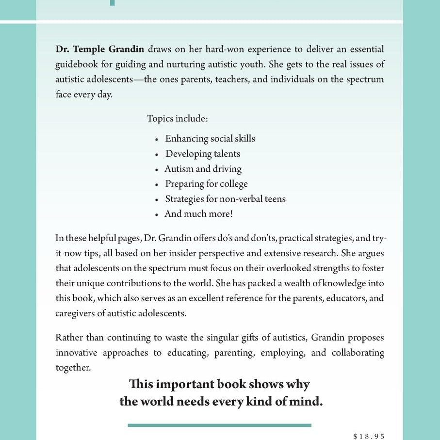 Autism And Adolescence: What Teens And Adults Need To Know by Grandin. Temple 20 9781957984988_1_000df07b-08dd-437c-ab29-deca860f8b89
