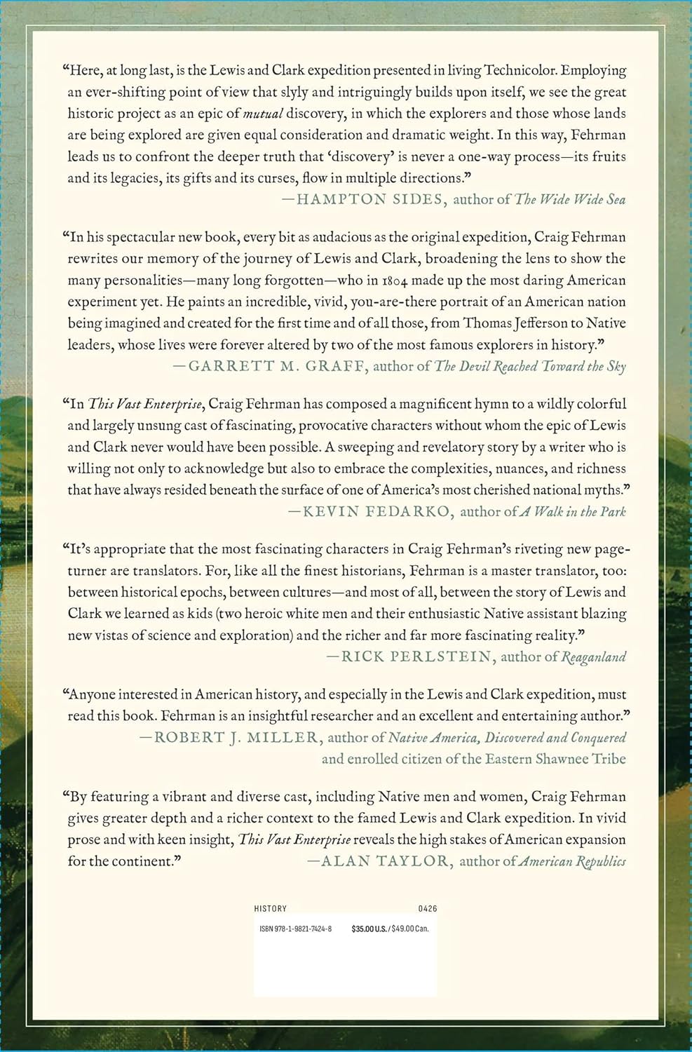 The Vast Enterprise: A New History of Lewis & Clark by Fehrman. Craig 20 9781982174248_1