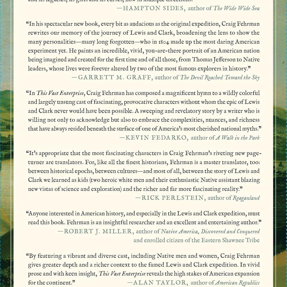 The Vast Enterprise: A New History of Lewis & Clark by Fehrman. Craig 20 9781982174248_1