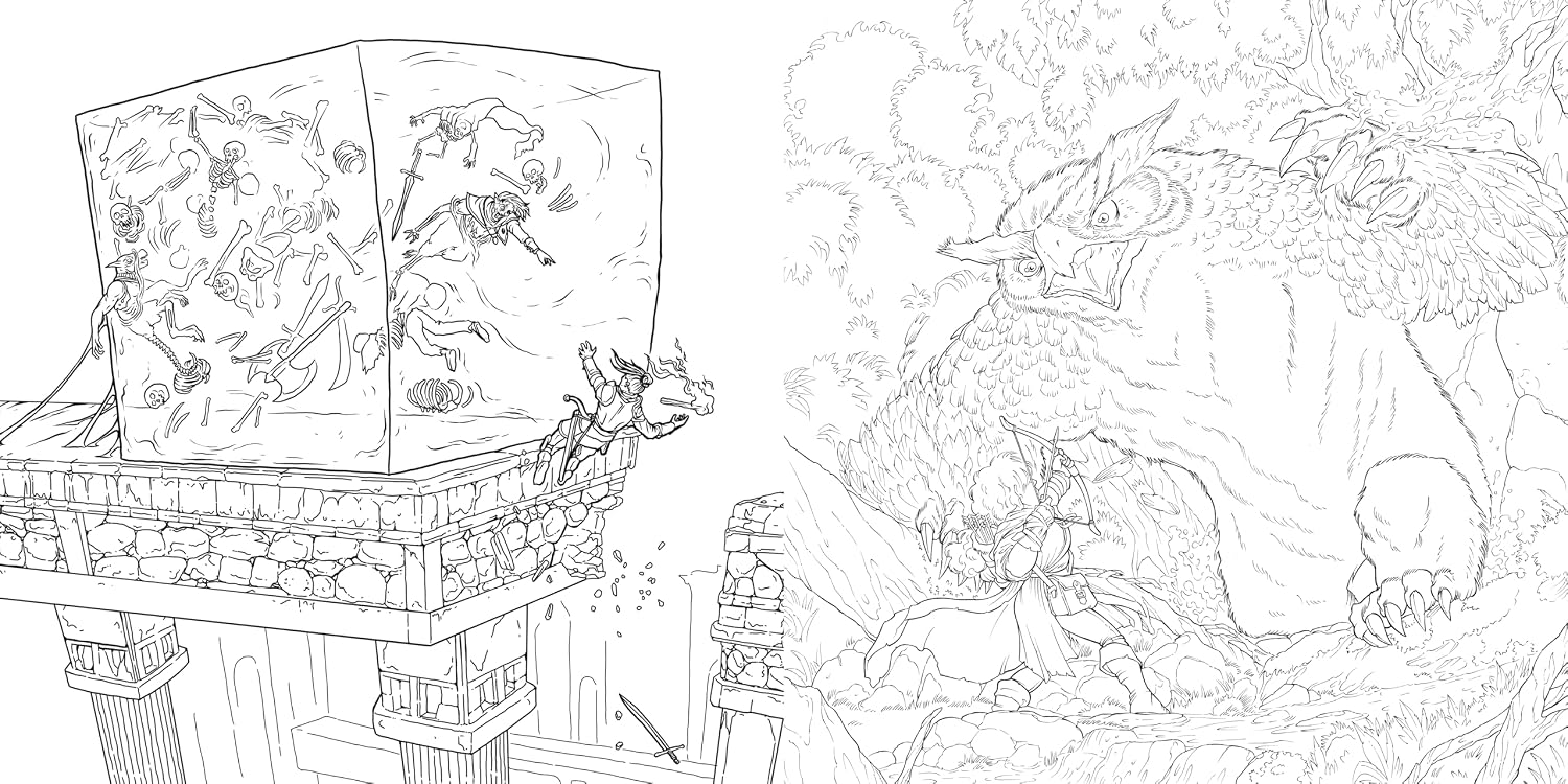 The Dungeons & Dragons Coloring Book: 80 Adventurous Line Drawings by Official D 9781984862198_2