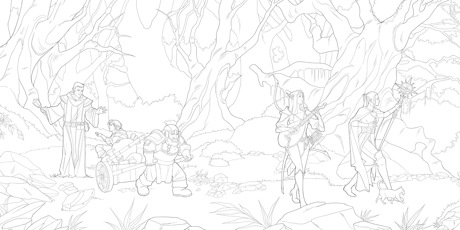 The Dungeons & Dragons Coloring Book: 80 Adventurous Line Drawings by Official D 9781984862198_3