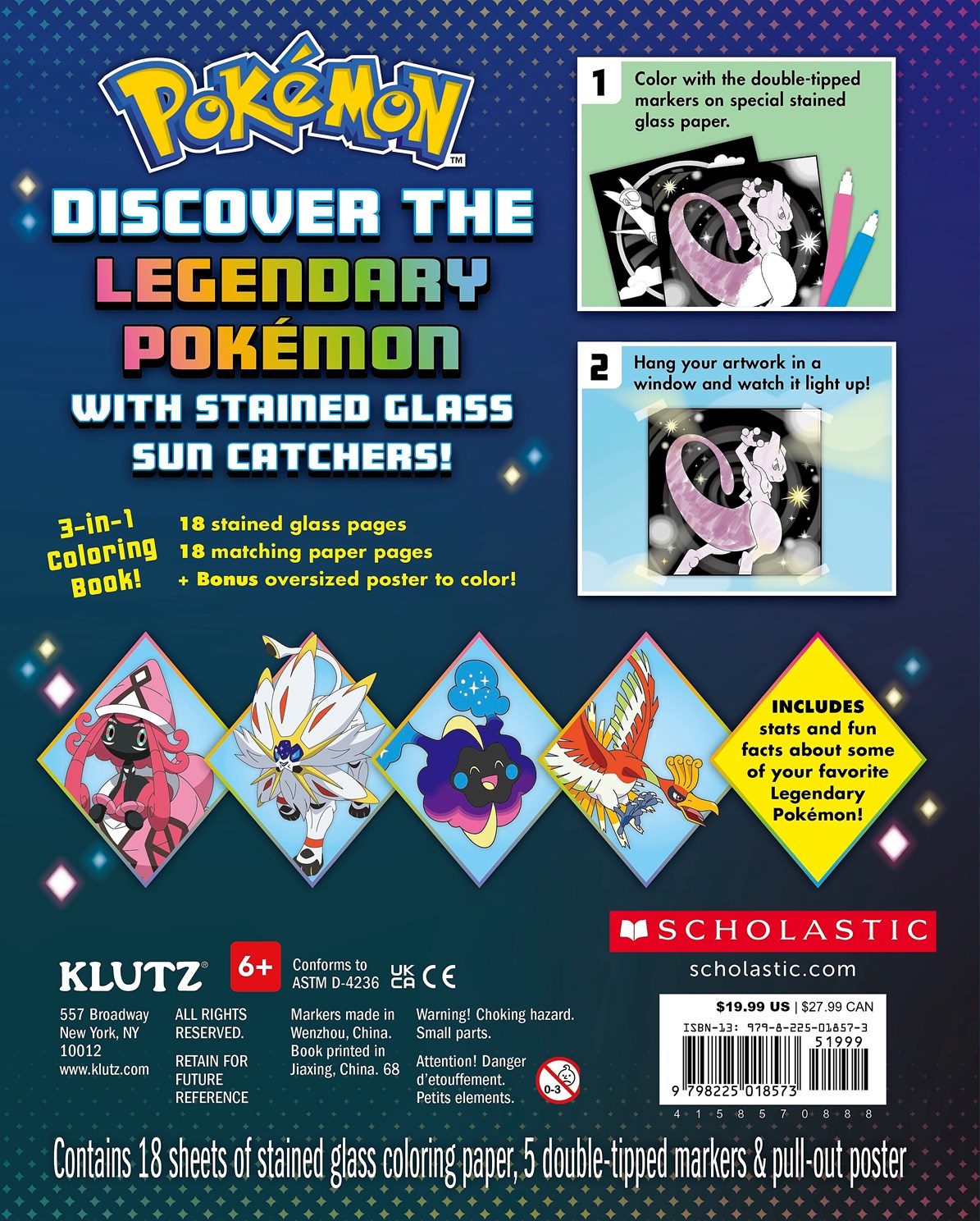 Pokemon Legendary Stained Glass from Klutz 20 9798225018573_4