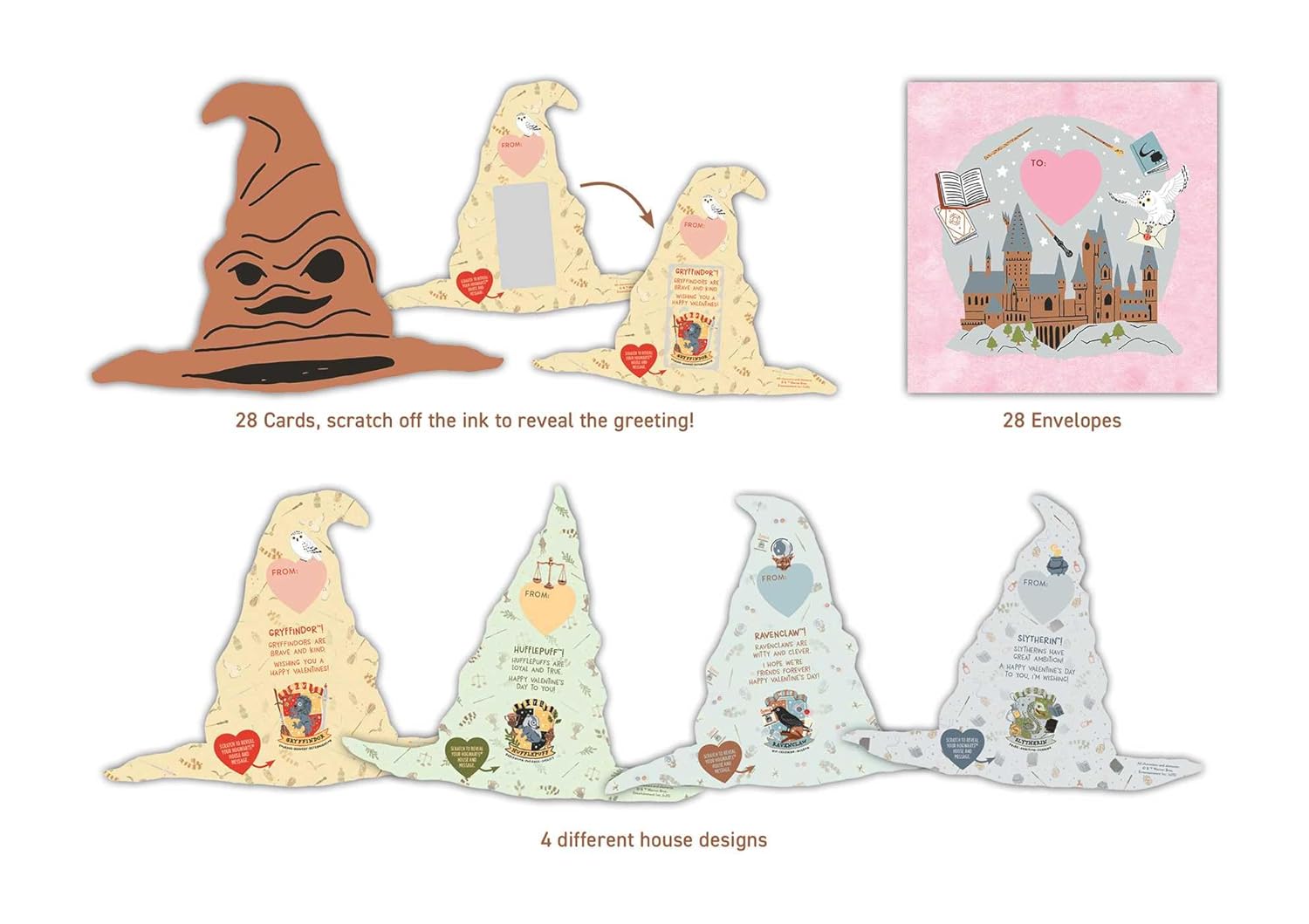 Harry Potter: Sorting Hat Scratch-Off Valentines 50 9798337401973_1