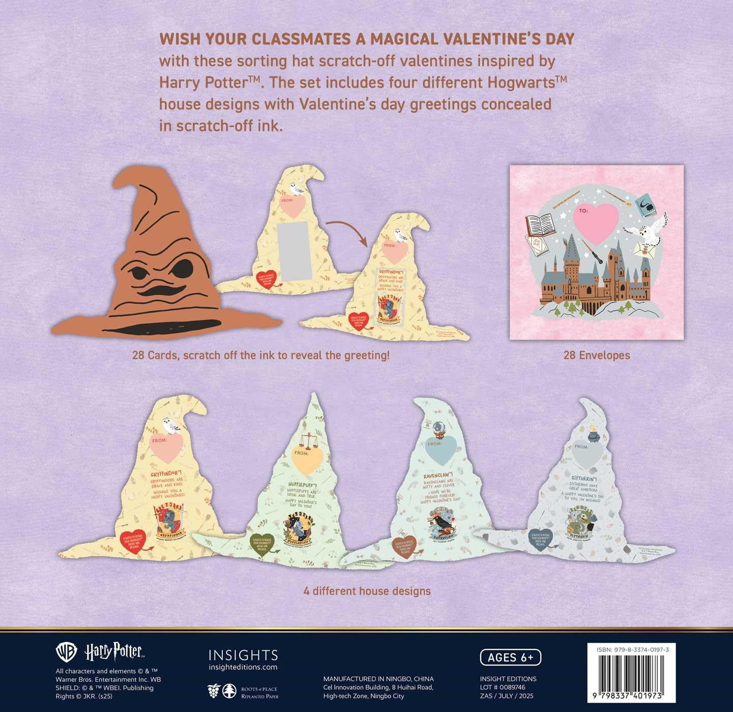 Harry Potter: Sorting Hat Scratch-Off Valentines 50 9798337401973_2