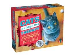 2027 Cats Are Cheaper Than Therapy Day-To-Day Boxed Calendar 20 9798881606688
