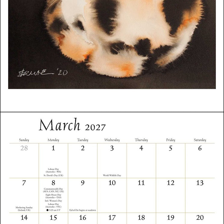 2027 The Artful Cat Wall Calendar 12x12 20 9798881607043_1