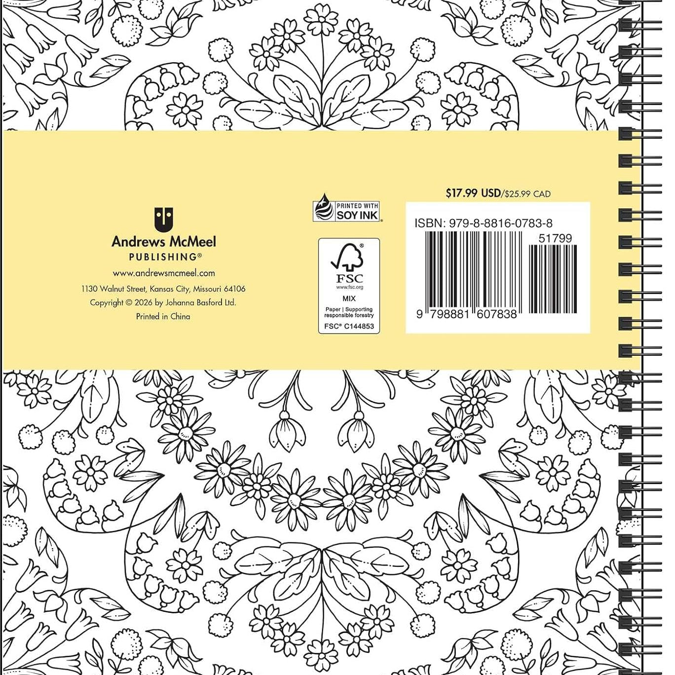 2027 Johanna Basford Weekly Coloring Planner Engagement Calendar 20 9798881607838_1