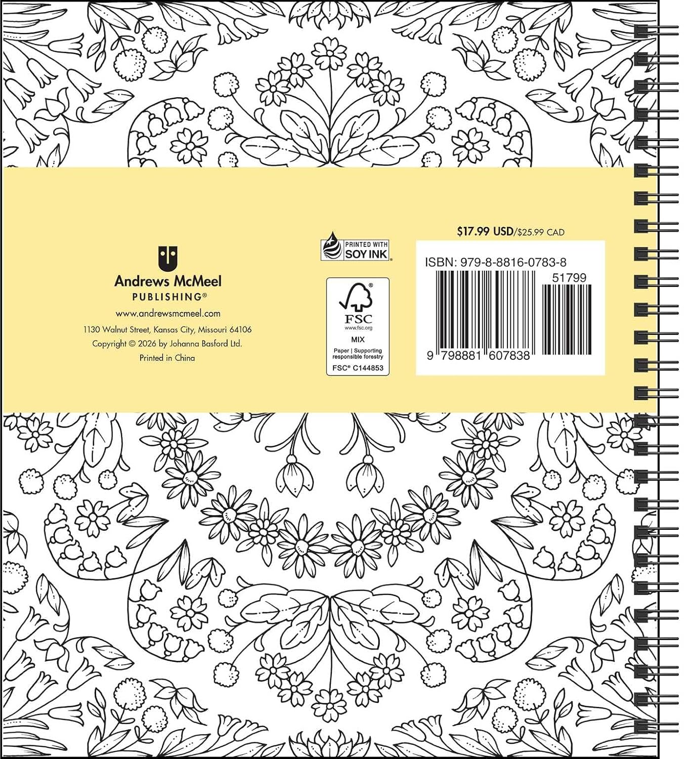 2027 Johanna Basford Weekly Coloring Planner Engagement Calendar 20 9798881607838_1