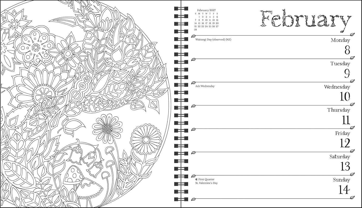 2027 Johanna Basford Weekly Coloring Planner Engagement Calendar 20 9798881607838_3