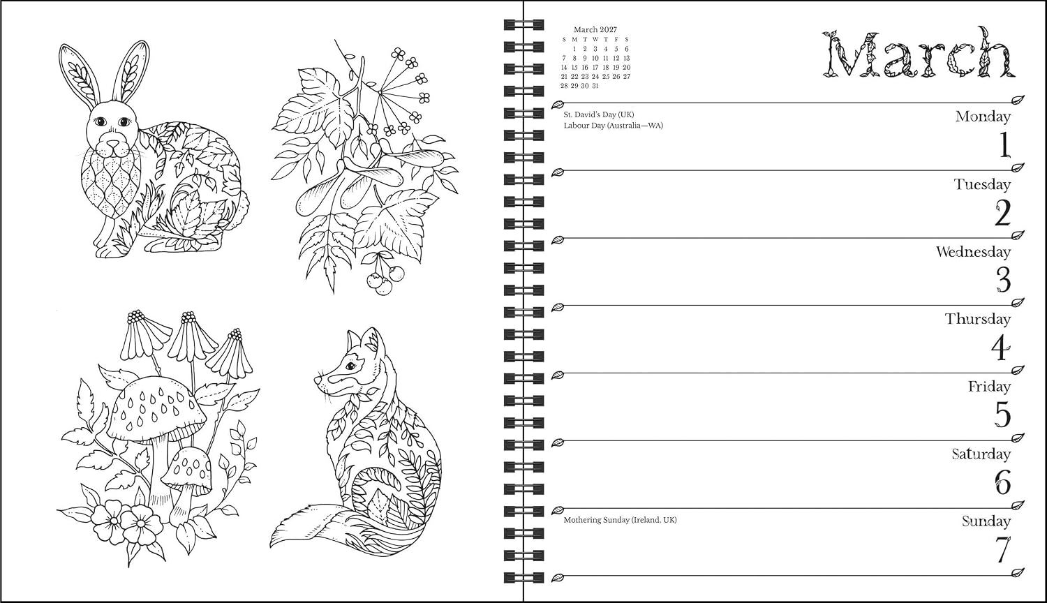 2027 Johanna Basford Weekly Coloring Planner Engagement Calendar 20 9798881607838_4
