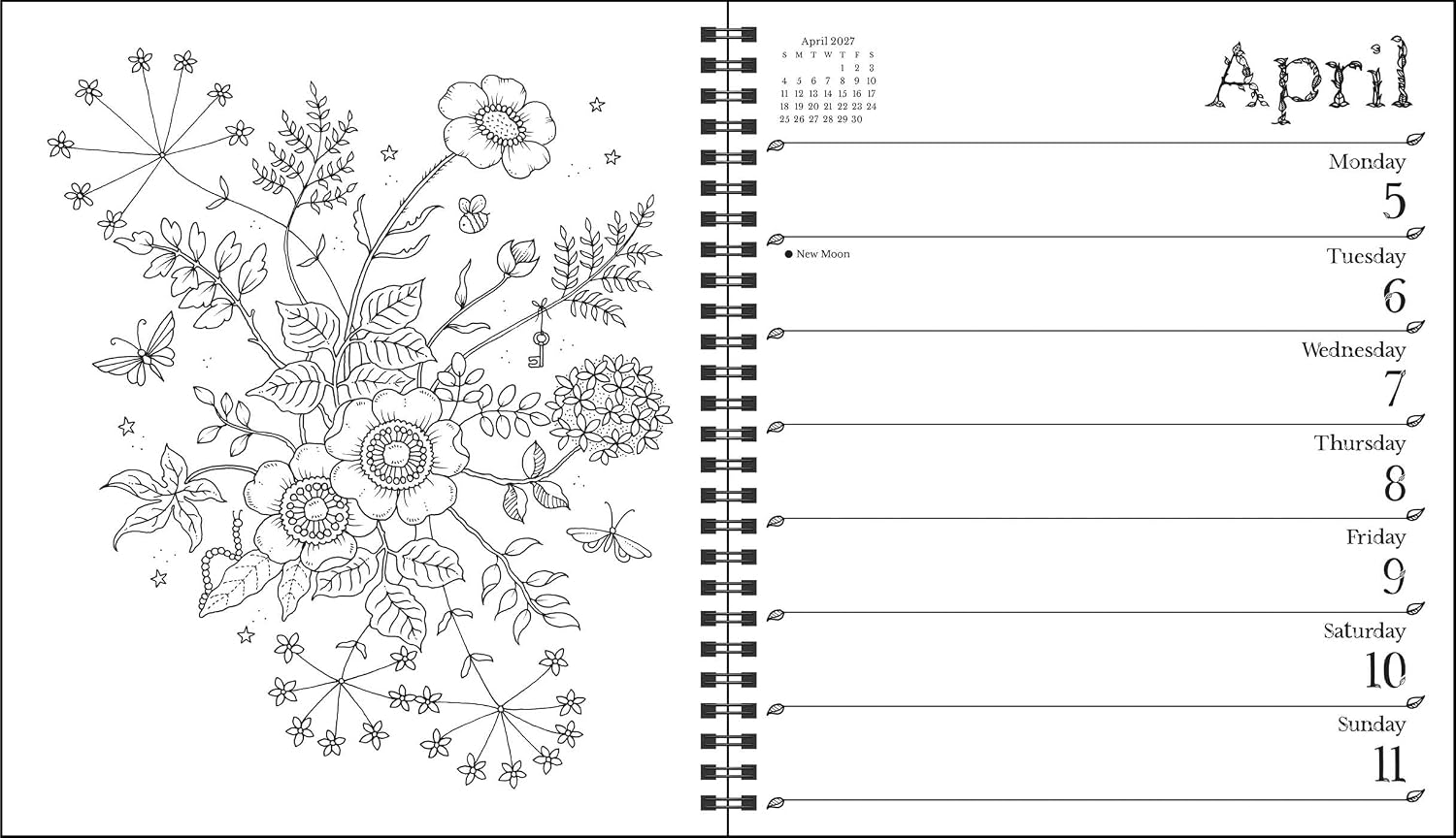 2027 Johanna Basford Weekly Coloring Planner Engagement Calendar 20 9798881607838_5