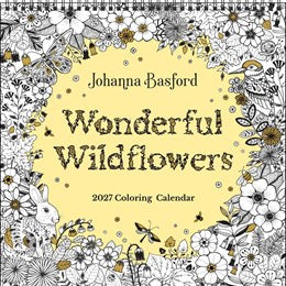 2027 Johanna Basford Wonderful Wildflowers Coloring Wall Calendar 12x12 20 9798881607845