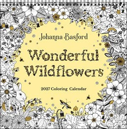 2027 Johanna Basford Wonderful Wildflowers Coloring Wall Calendar 12x12 20 9798881607845