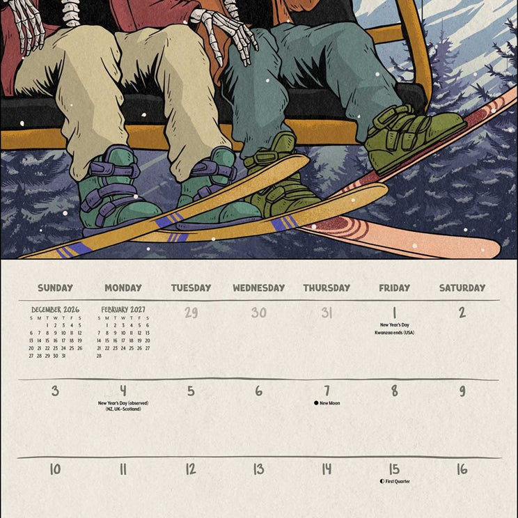 2027 Death Takes a Holiday Wall Calendar 12x12 20 9798881608002_1