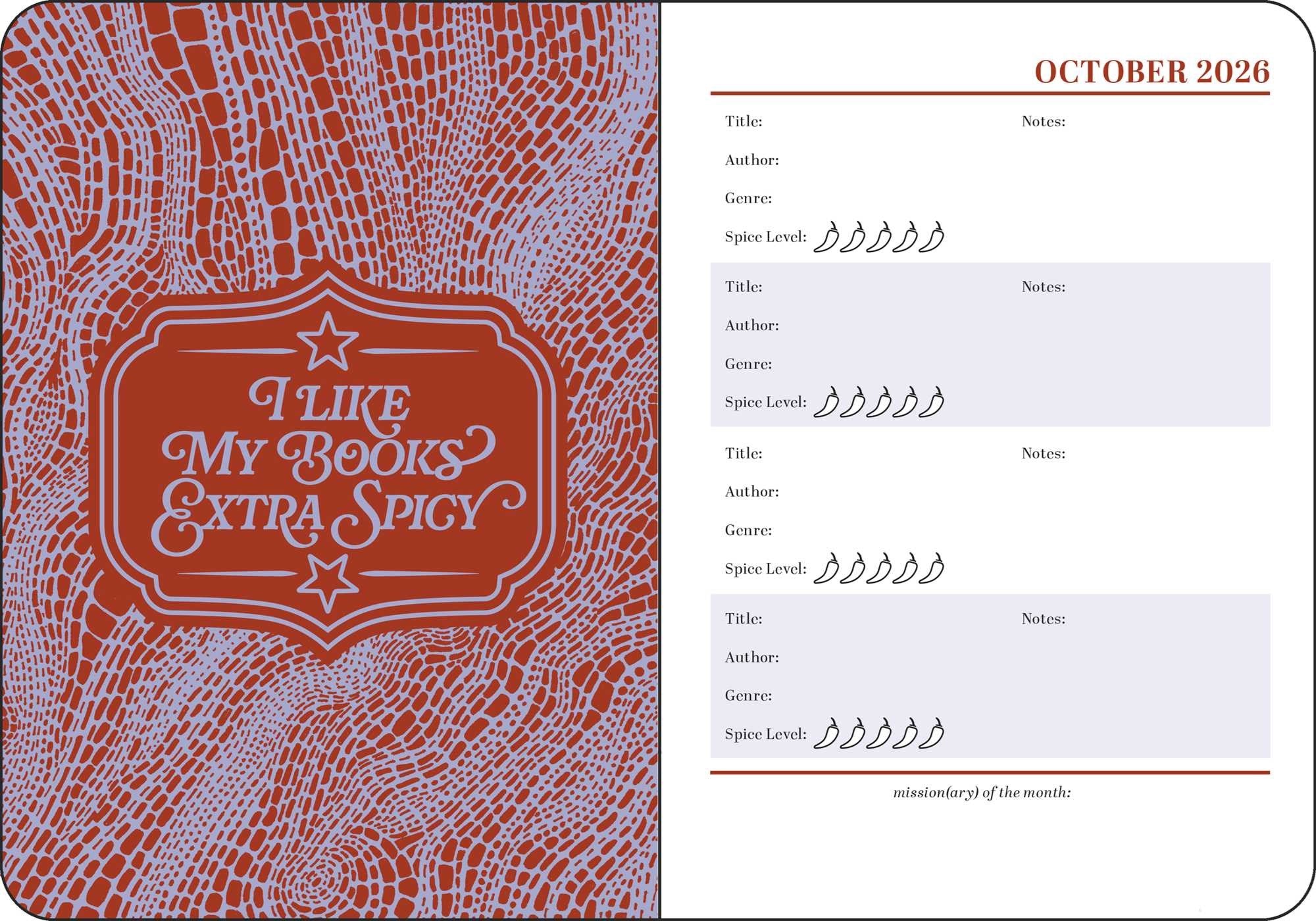 2026-2027 Spicy Book Club 16-Month Weekly/Monthly Planner Engagement Calendar 20 9798881608088_1
