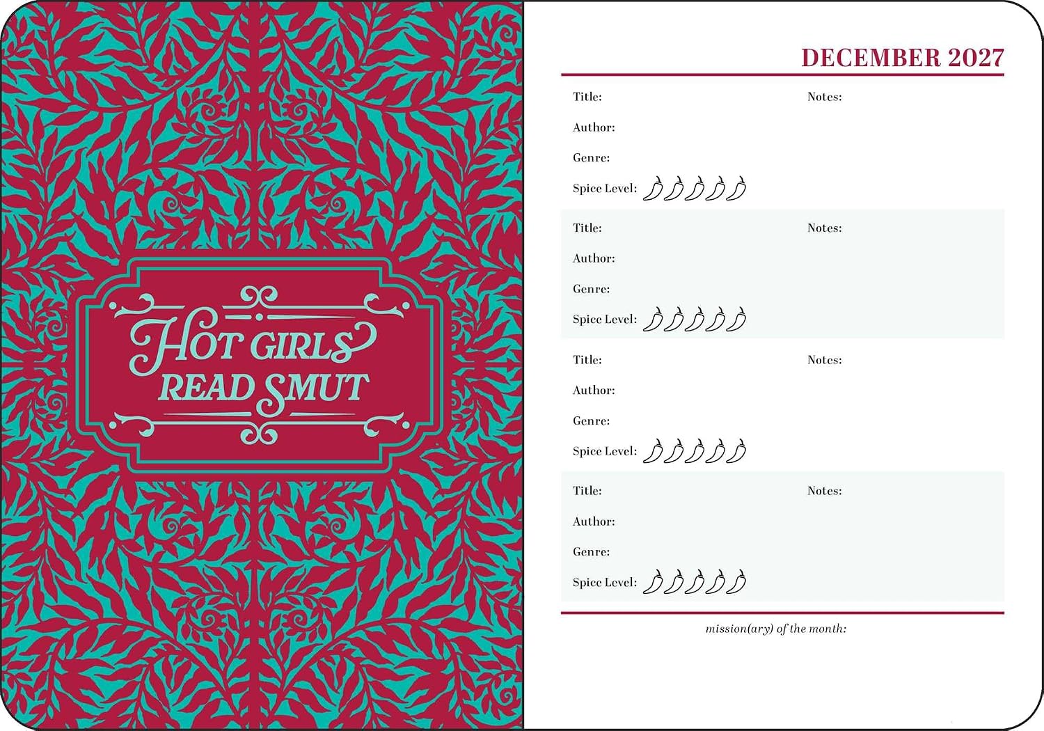 2026-2027 Spicy Book Club 16-Month Weekly/Monthly Planner Engagement Calendar 20 9798881608088_5