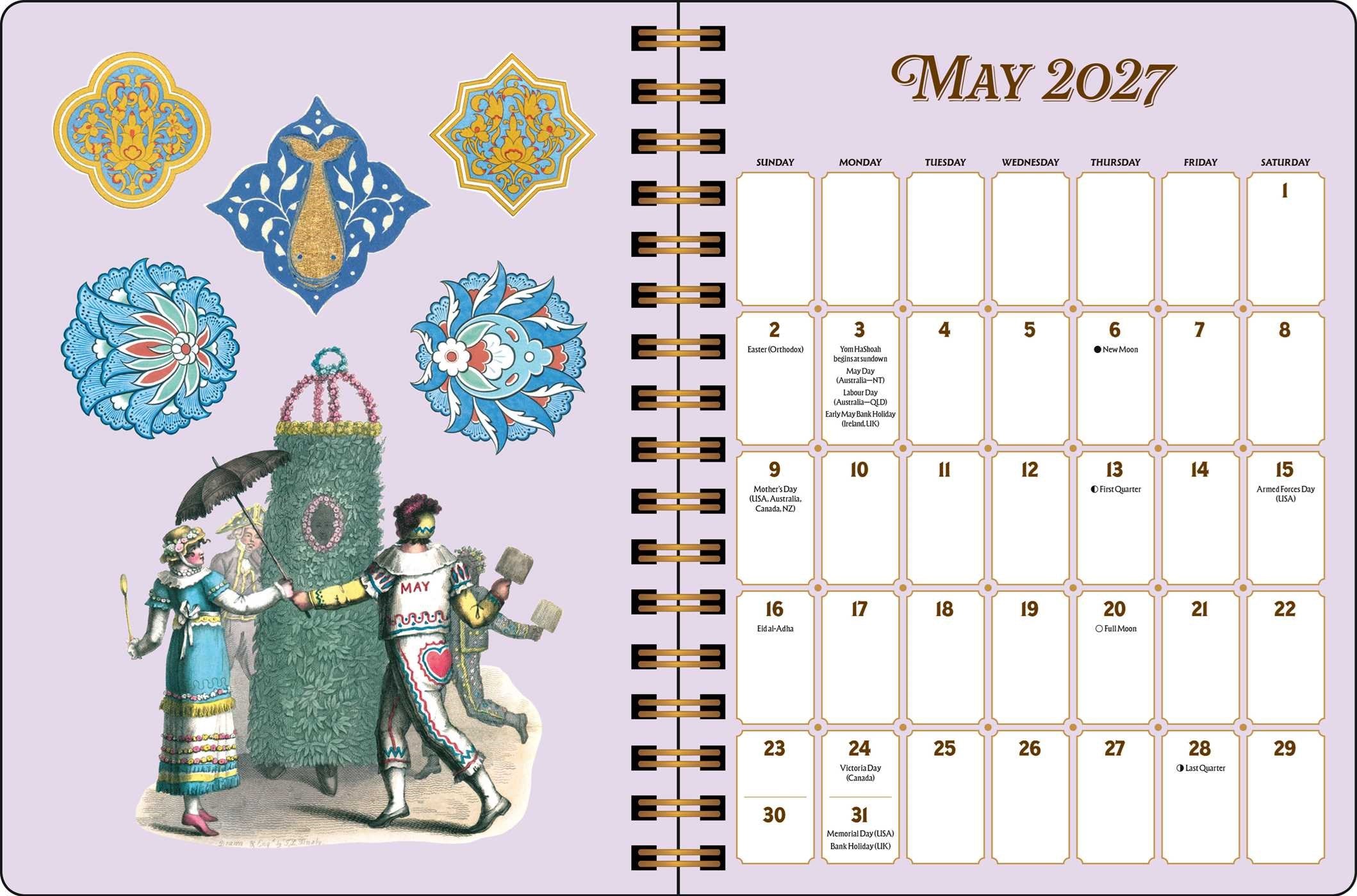 2027 The Antiquarian Sticker Book Monthly/Weekly Planner Calendar w/ sticker 7X9 20 9798881608620_3
