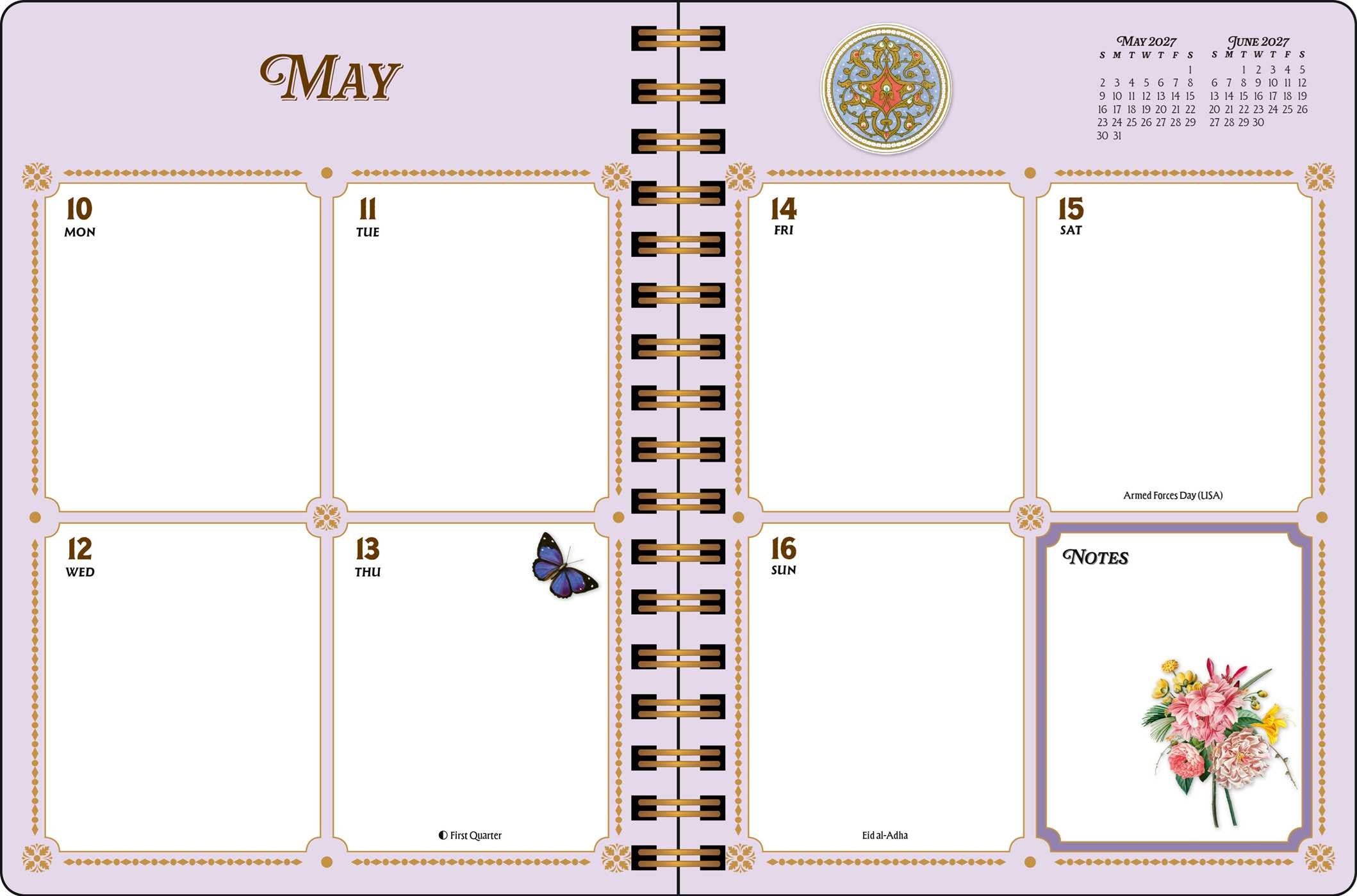 2027 The Antiquarian Sticker Book Monthly/Weekly Planner Calendar w/ sticker 7X9 20 9798881608620_4