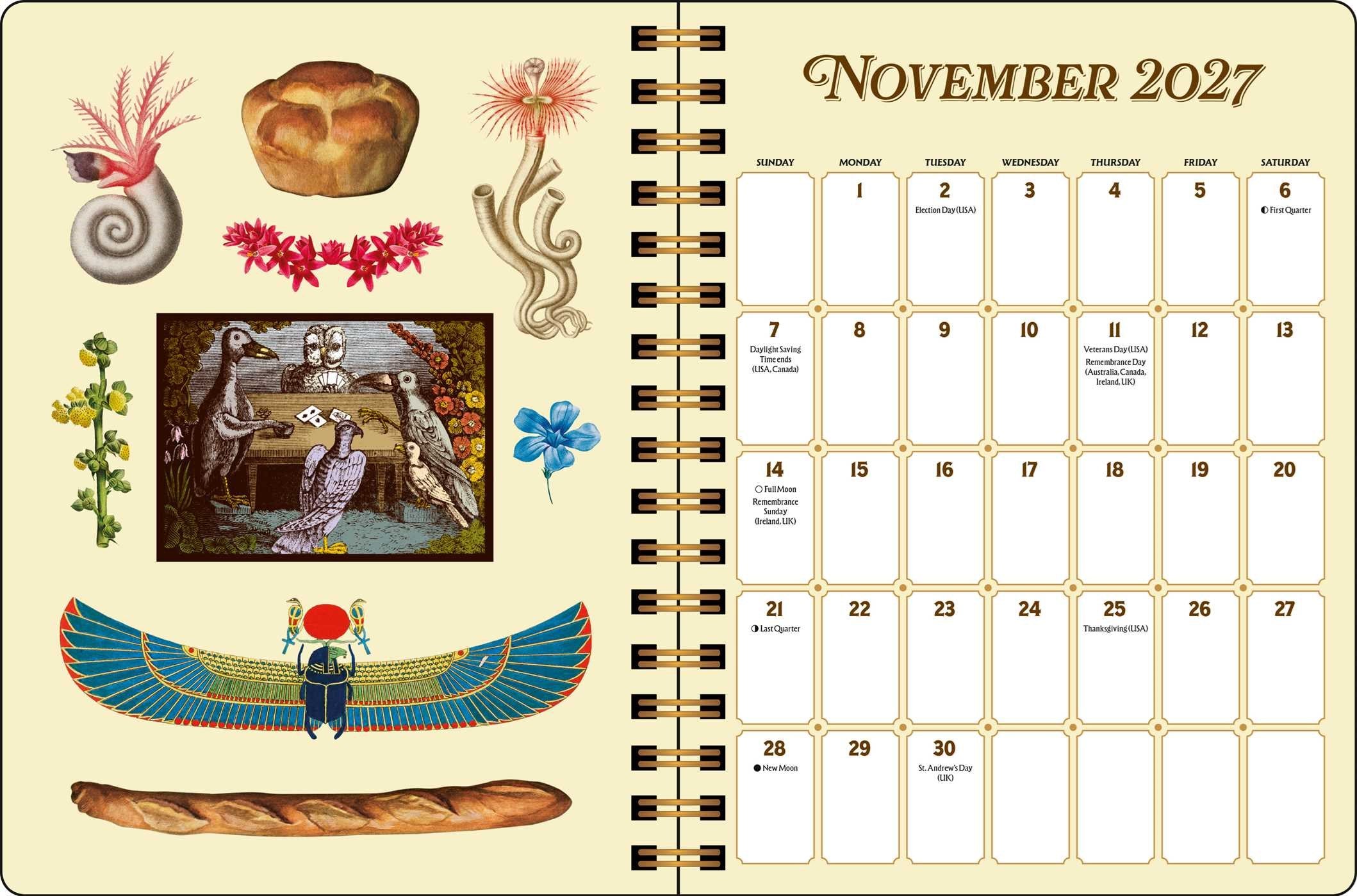 2027 The Antiquarian Sticker Book Monthly/Weekly Planner Calendar w/ sticker 7X9 20 9798881608620_5