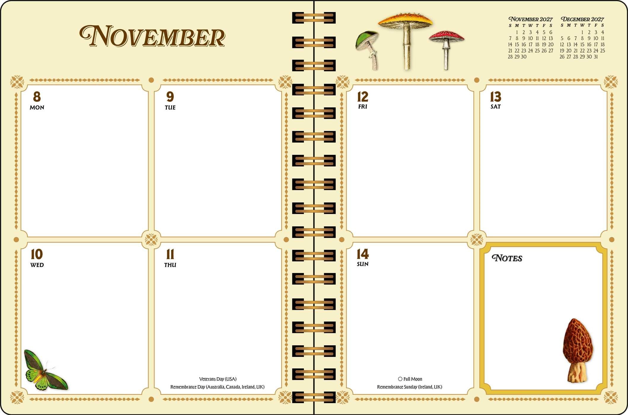 2027 The Antiquarian Sticker Book Monthly/Weekly Planner Calendar w/ sticker 7X9 20 9798881608620_6