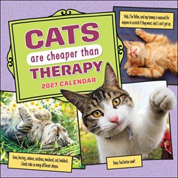 2027 Cats Are Cheaper Than Therapy Wall Calendar 12x12 20 9798881608668