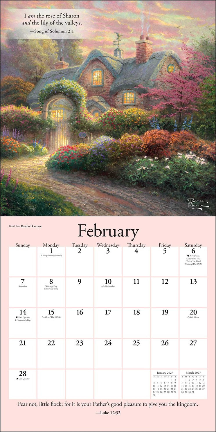2027 Thomas Kinkade Gardens of Grace Wall Calendar with Scripture 12x12 20 9798881609337_1