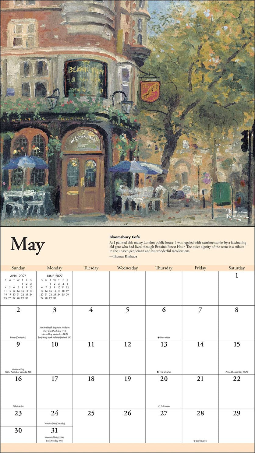 2027 Thomas Kincade Travels Deluxe Wall Calendar 20 9798881609429_1