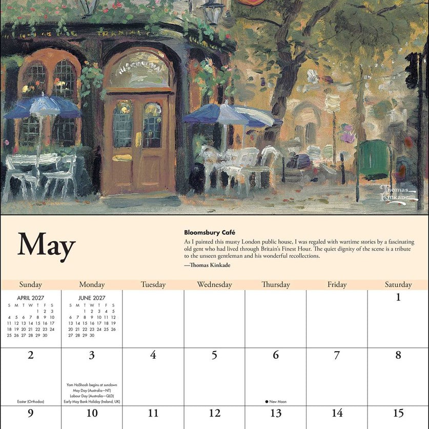 2027 Thomas Kincade Travels Deluxe Wall Calendar 20 9798881609429_1
