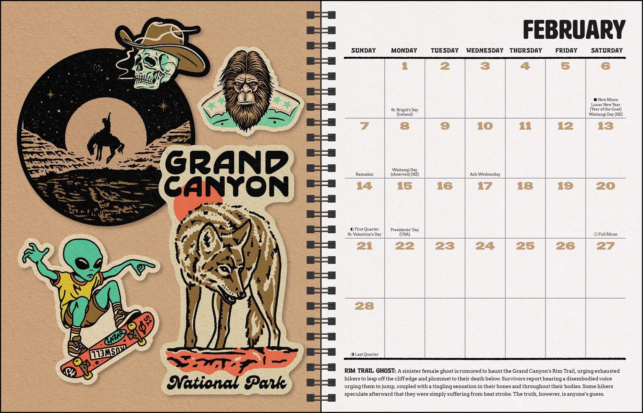 2027 Sam Larson's Paranormal Parks 12-Monthly/Weekly Planner Calendar 7X9 20 9798881610715_1