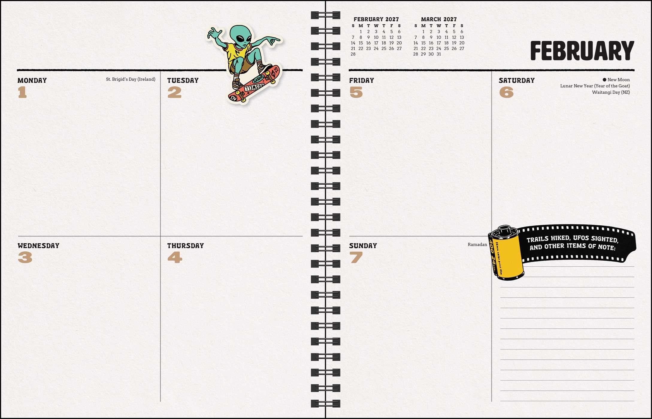 2027 Sam Larson's Paranormal Parks 12-Monthly/Weekly Planner Calendar 7X9 20 9798881610715_2