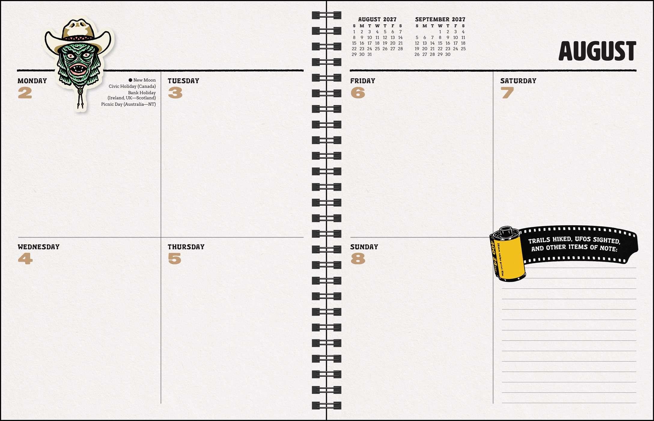2027 Sam Larson's Paranormal Parks 12-Monthly/Weekly Planner Calendar 7X9 20 9798881610715_6