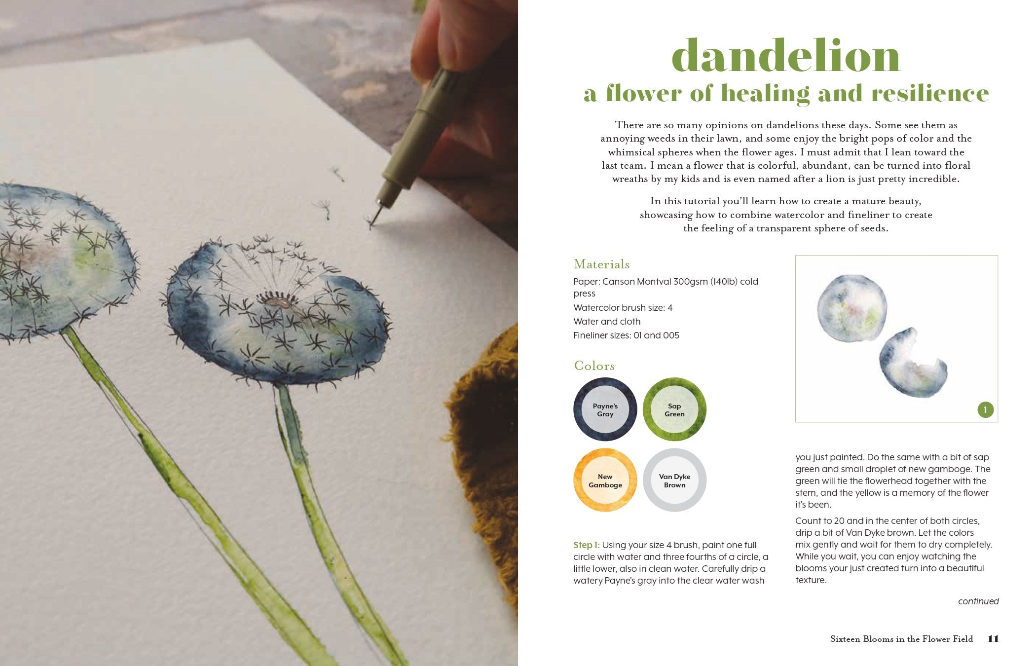 Ink & Wash Wildflowers: 25 Watercolor & Ink Projects... by Brix. Camilla damsbo 30 9798890033499_5