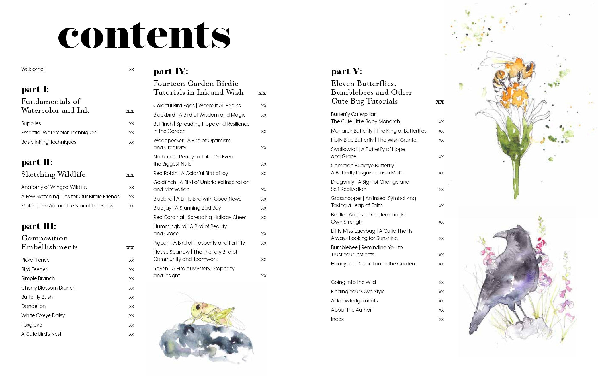 Ink & Wash in the Garden: Watercolor & Ink Birds, Insects, Wildlife & More by Brix. Camilla Damsbo 30 9798890039910_1