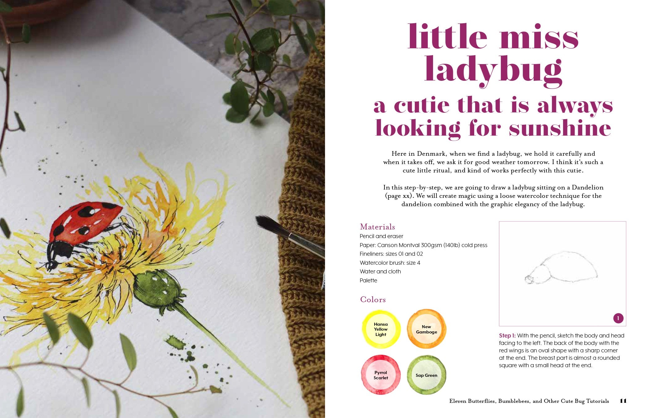 Ink & Wash in the Garden: Watercolor & Ink Birds, Insects, Wildlife & More by Brix. Camilla Damsbo 30 9798890039910_5