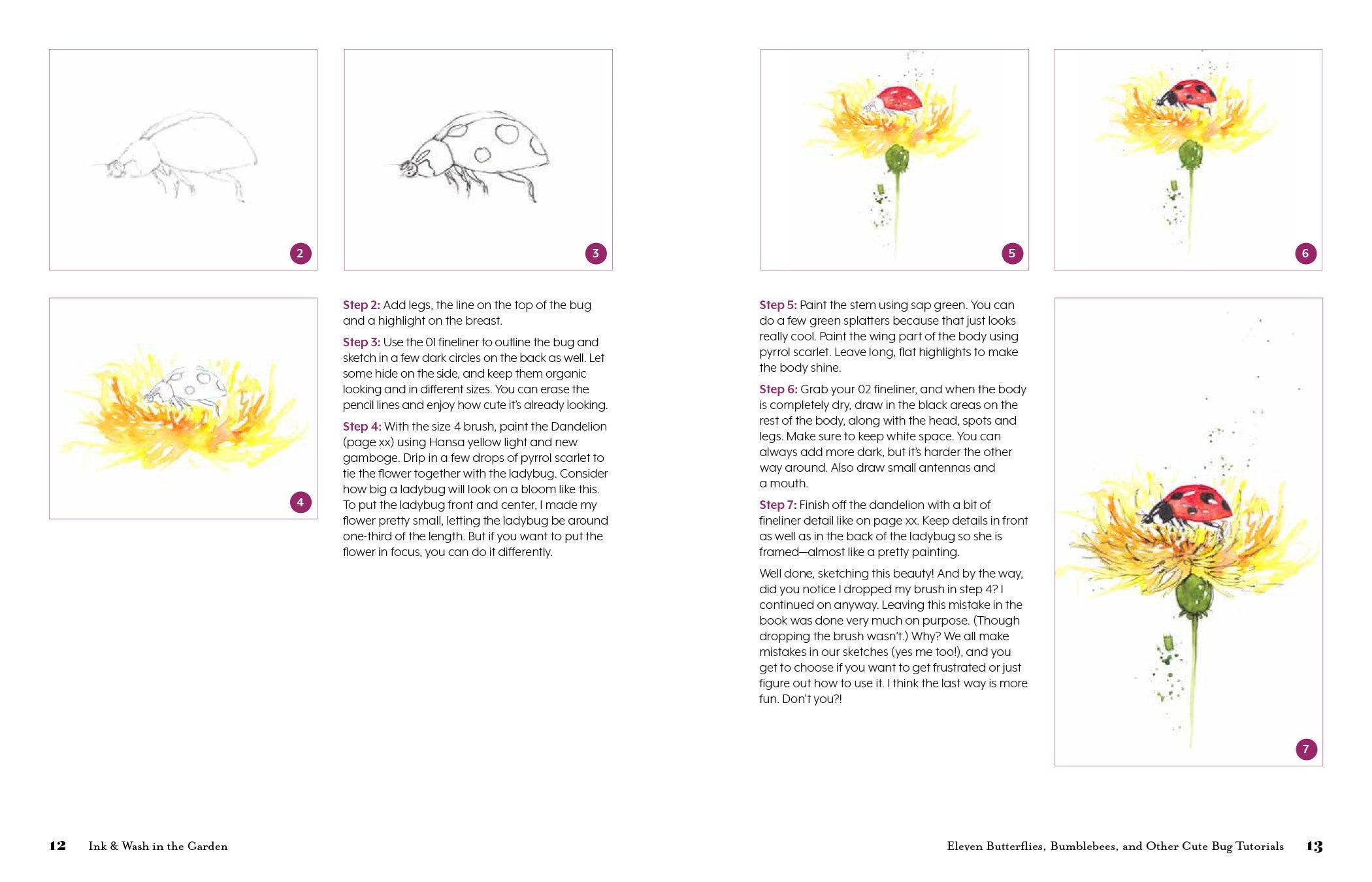 Ink & Wash in the Garden: Watercolor & Ink Birds, Insects, Wildlife & More by Brix. Camilla Damsbo 30 9798890039910_6