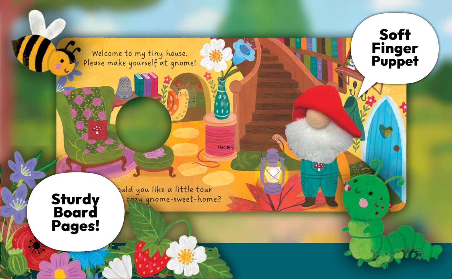 Gnome Sweet Home Puppet Book by Miriam. Jenny 20 9798890190444_2