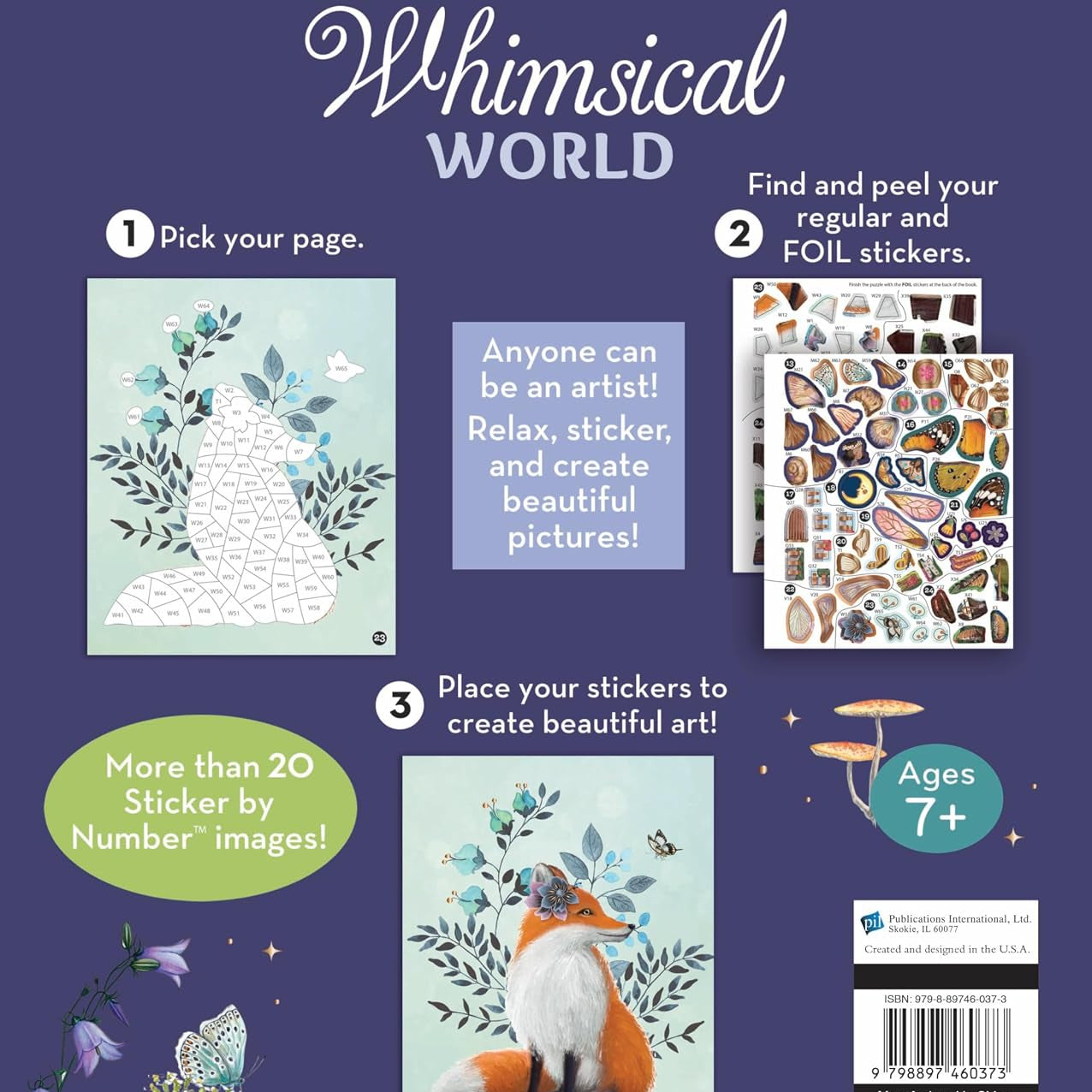 Sticker By Number: Whimsical World by Brain Games 20 9798897460373_1